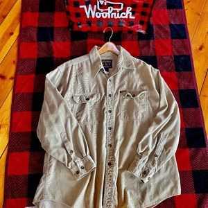 Vintage Woolrich Corduroy Shirt Men's Size XL ~ Original Owner ~ Light Tan